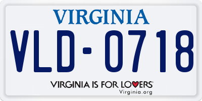 VA license plate VLD0718