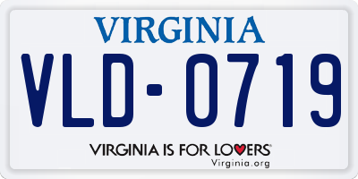 VA license plate VLD0719