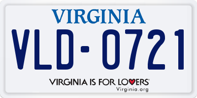 VA license plate VLD0721