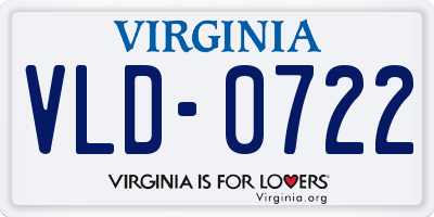 VA license plate VLD0722