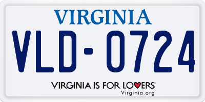 VA license plate VLD0724