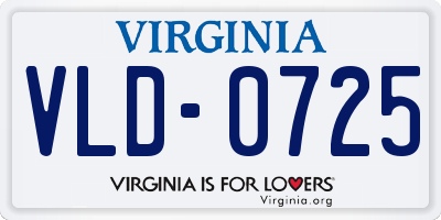 VA license plate VLD0725