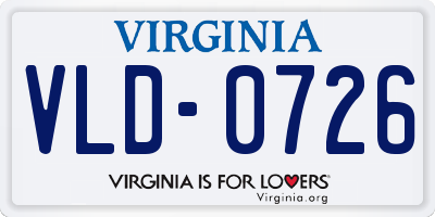 VA license plate VLD0726