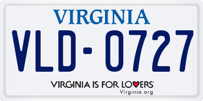 VA license plate VLD0727