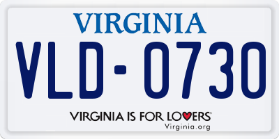 VA license plate VLD0730