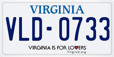 VA license plate VLD0733