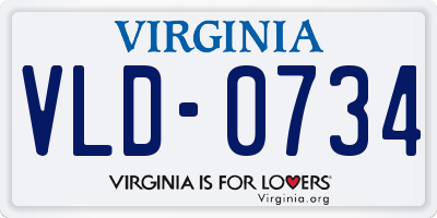 VA license plate VLD0734