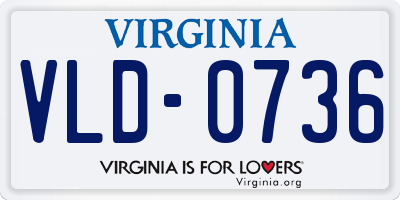 VA license plate VLD0736