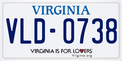 VA license plate VLD0738