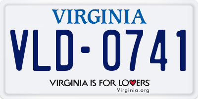 VA license plate VLD0741
