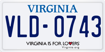 VA license plate VLD0743