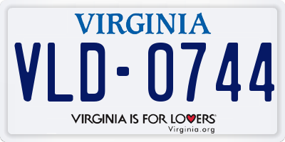 VA license plate VLD0744