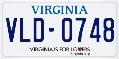 VA license plate VLD0748