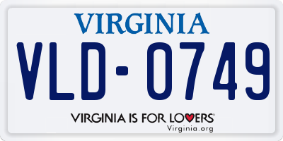 VA license plate VLD0749