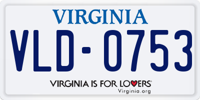 VA license plate VLD0753