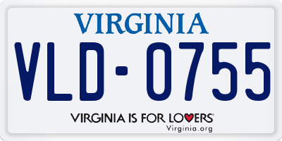 VA license plate VLD0755