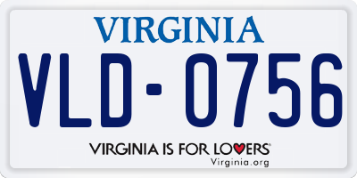 VA license plate VLD0756