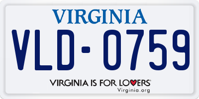 VA license plate VLD0759