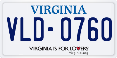 VA license plate VLD0760