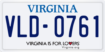 VA license plate VLD0761