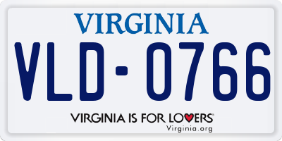 VA license plate VLD0766