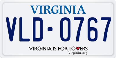 VA license plate VLD0767