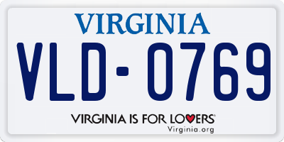 VA license plate VLD0769