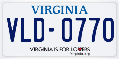 VA license plate VLD0770