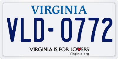 VA license plate VLD0772