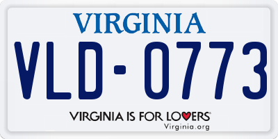 VA license plate VLD0773
