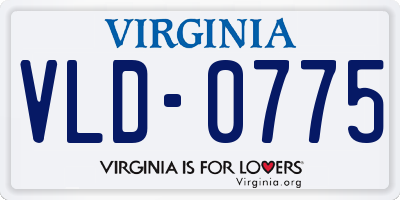VA license plate VLD0775
