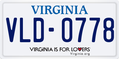 VA license plate VLD0778
