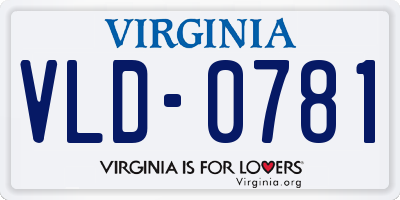 VA license plate VLD0781