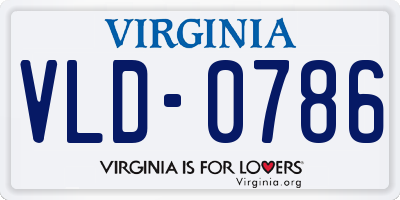 VA license plate VLD0786