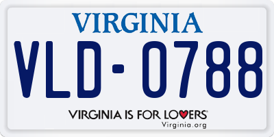 VA license plate VLD0788