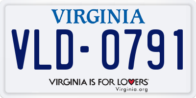 VA license plate VLD0791