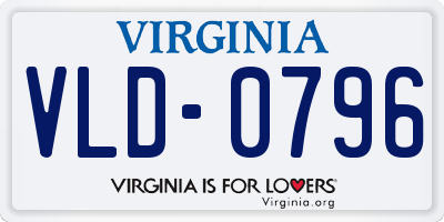 VA license plate VLD0796