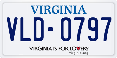VA license plate VLD0797