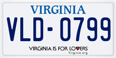 VA license plate VLD0799