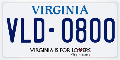 VA license plate VLD0800