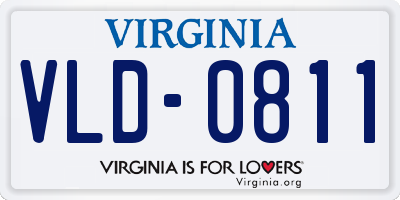 VA license plate VLD0811