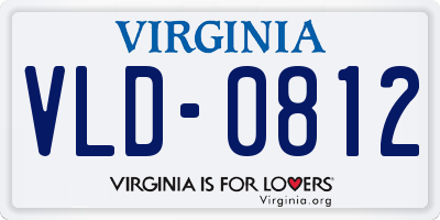 VA license plate VLD0812