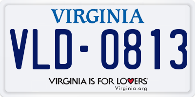 VA license plate VLD0813