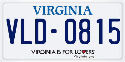 VA license plate VLD0815
