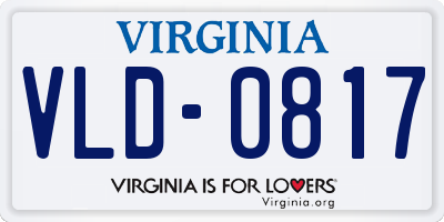 VA license plate VLD0817