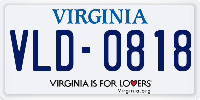 VA license plate VLD0818