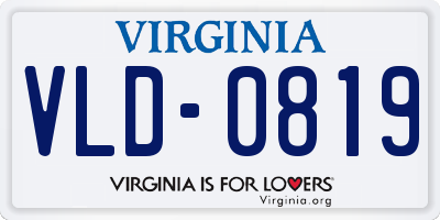 VA license plate VLD0819