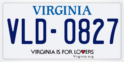 VA license plate VLD0827