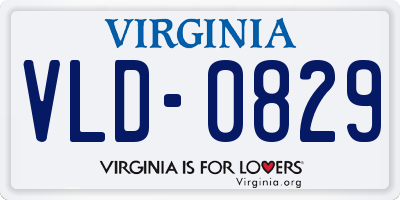 VA license plate VLD0829