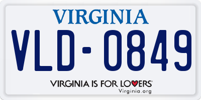 VA license plate VLD0849